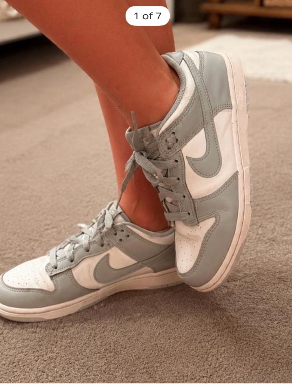 Nike Dunk Low GS Sneakers Gray & White Child Size 3 Unisex Everyday Sneaker
